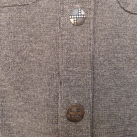 Vintage St. Germain Paris USA Womens Button Up Top Small Gray Unique - Picture 6 of 15